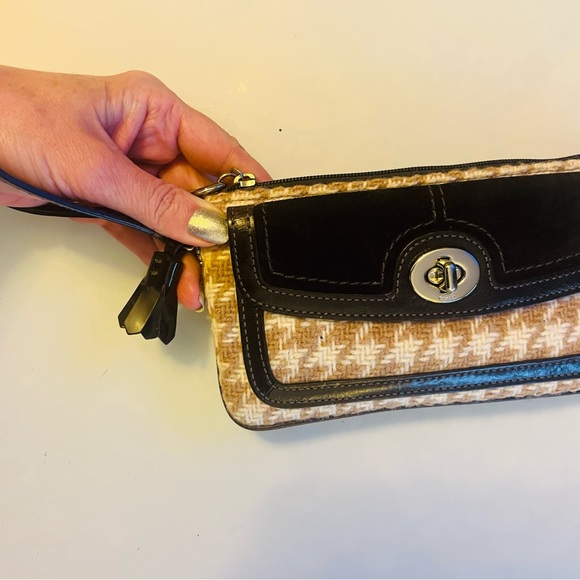 Coach Suede Leather Knit Wristlet - Picture 8 of 8